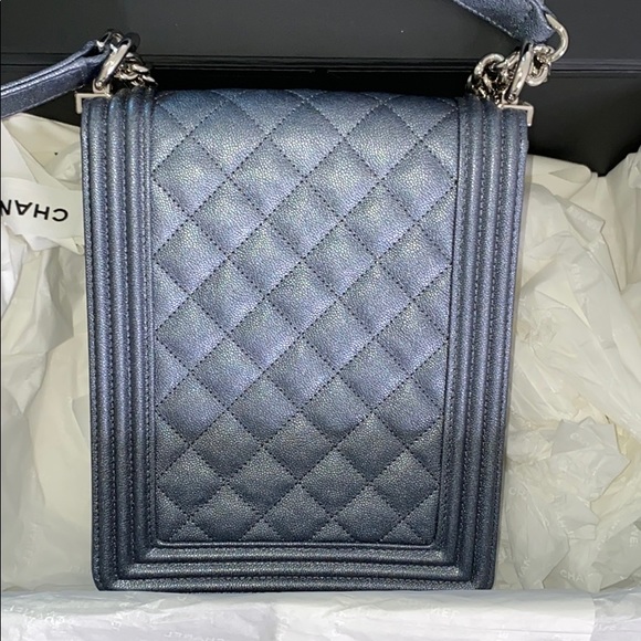 Chanel Boy North South Medium Flap Silver - Picture 6 of 7